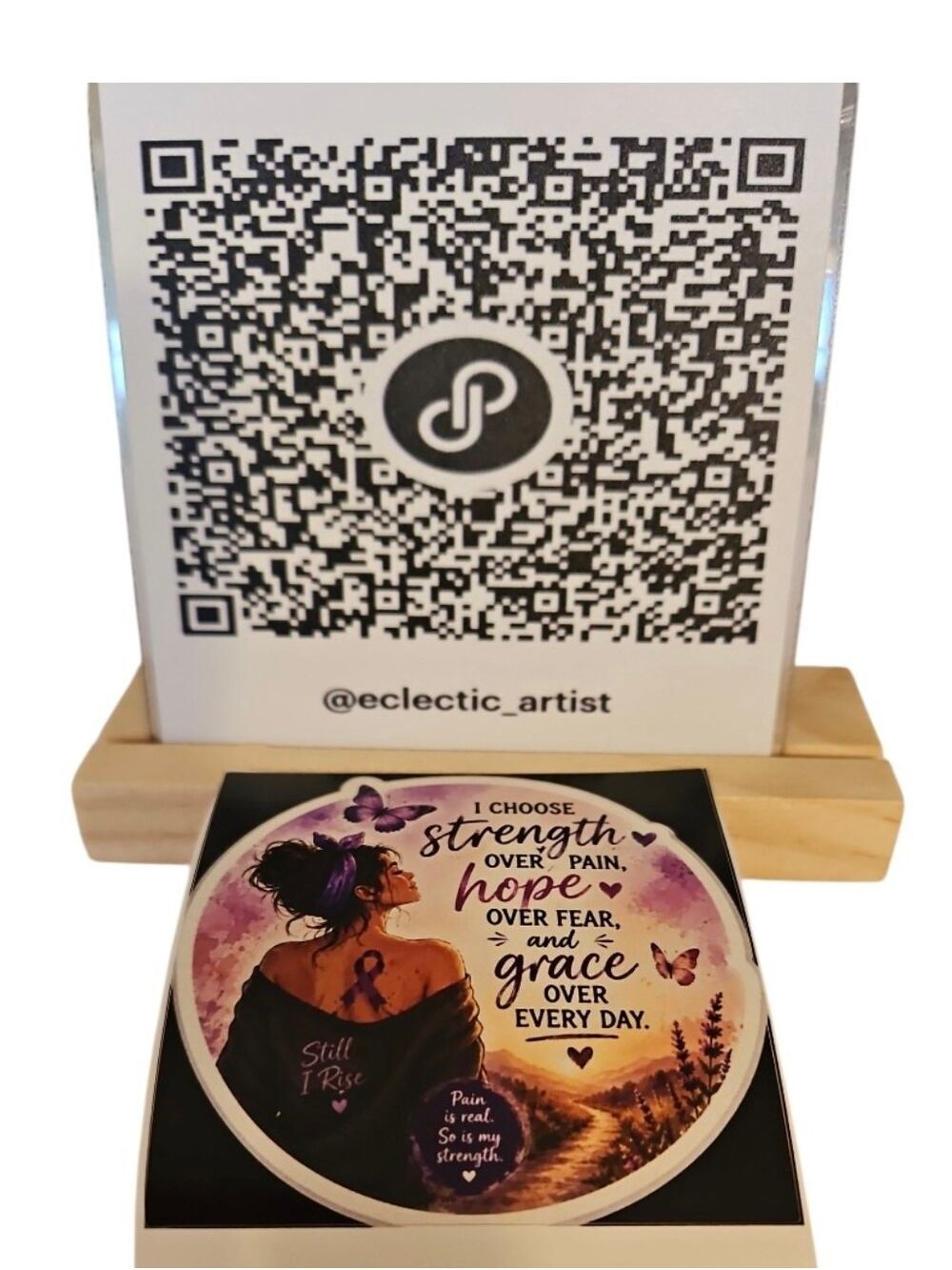 Handmade Chronic Pain Warrior Vinyl Sticker Hope Over Fear Purple Butterfly 3x3 - Picture 4 of 17